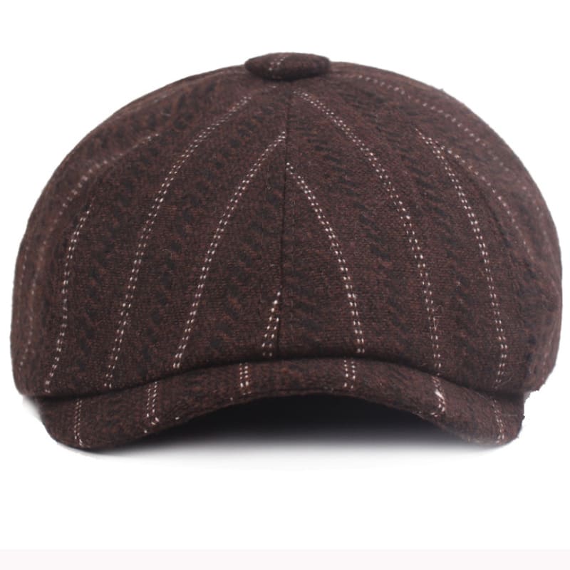 Leeds Striped Wool Newsboy Cap