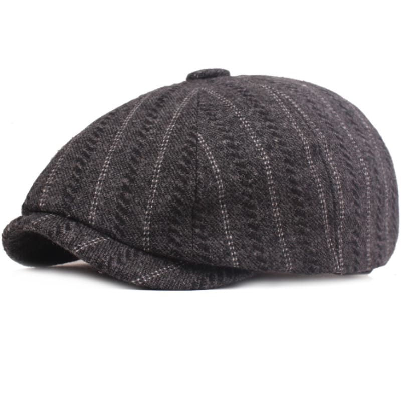 Leeds Striped Wool Newsboy Cap