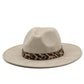 Leopard Belt Suede Fedora Hat