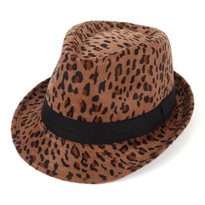 Leopard Print Trilby Hat