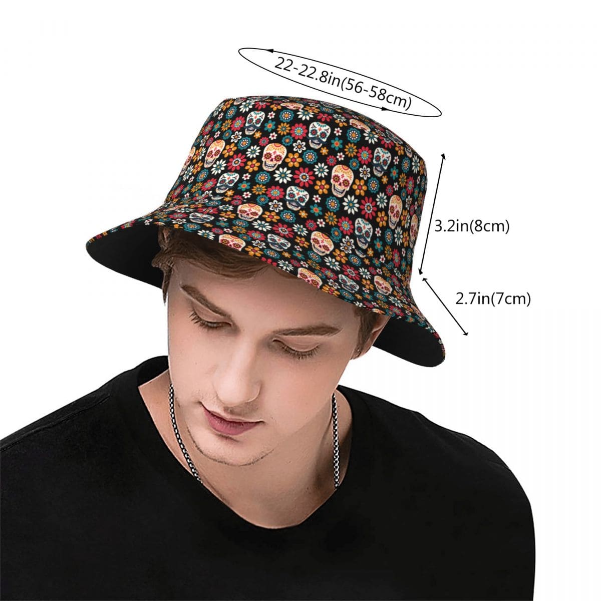 MEX Skulls & Flowers Bucket Hat