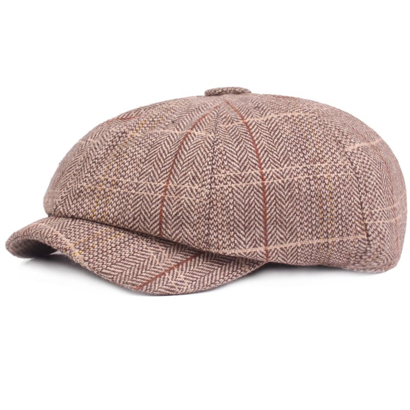 Plaid-Herringbone-newsie-8-panels-bakerboy-paperboy-cabbie-hat