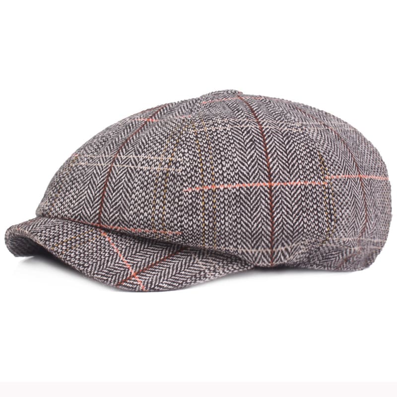 Plaid-Herringbone-newsie-8-panels-bakerboy-paperboy-cabbie-hat