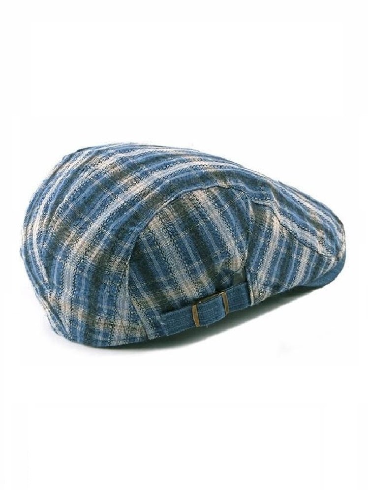 Quimper Plaid Cotton Flat Cap