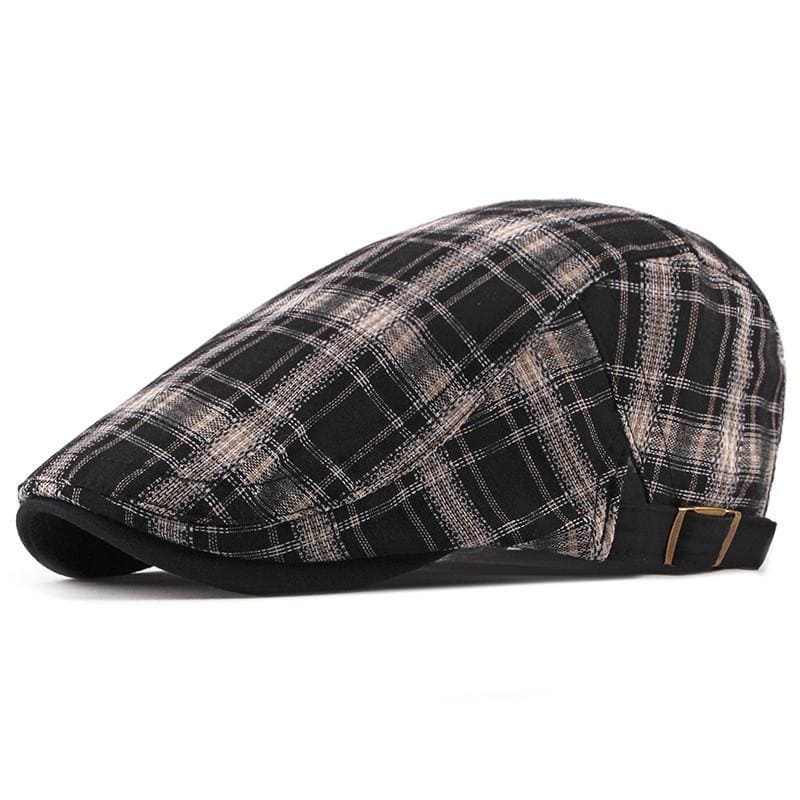 Quimper Plaid Cotton Flat Cap