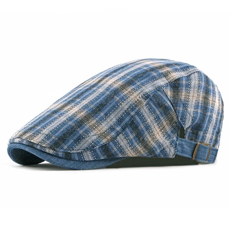 Quimper Plaid Cotton Flat Cap