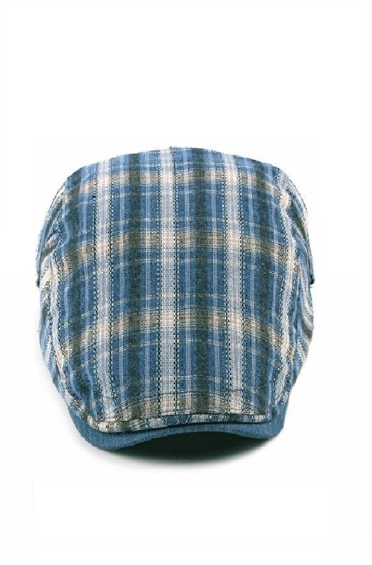 Quimper Plaid Cotton Flat Cap