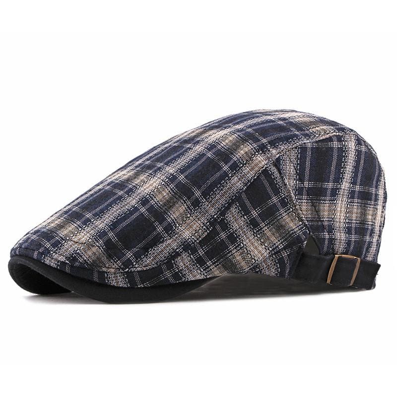 Quimper Plaid Cotton Flat Cap