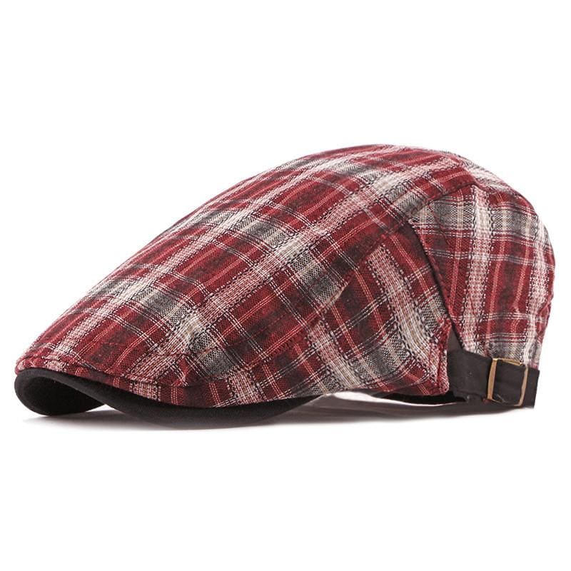 Quimper Plaid Cotton Flat Cap