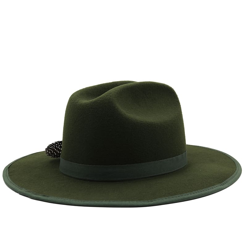 Raleigh Feather Green Wool Fedora Hat