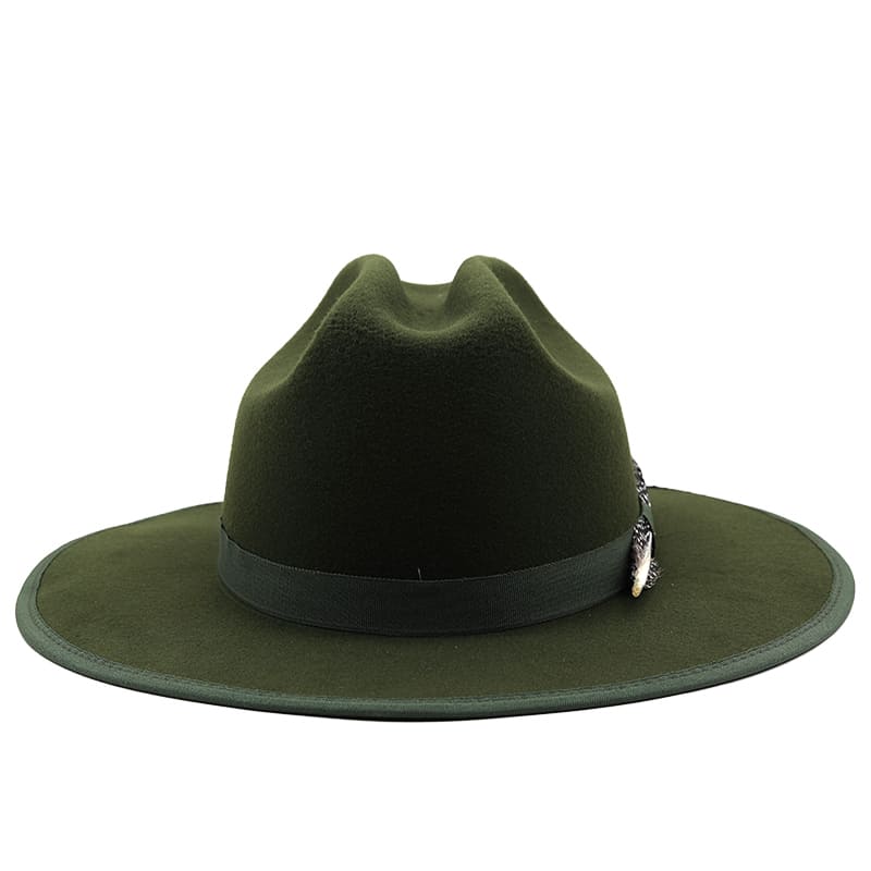 Raleigh Feather Green Wool Fedora Hat