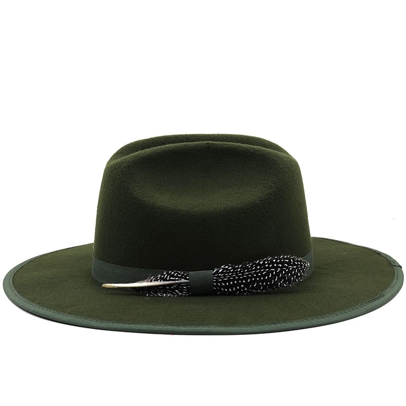 Raleigh Feather Green Wool Fedora Hat