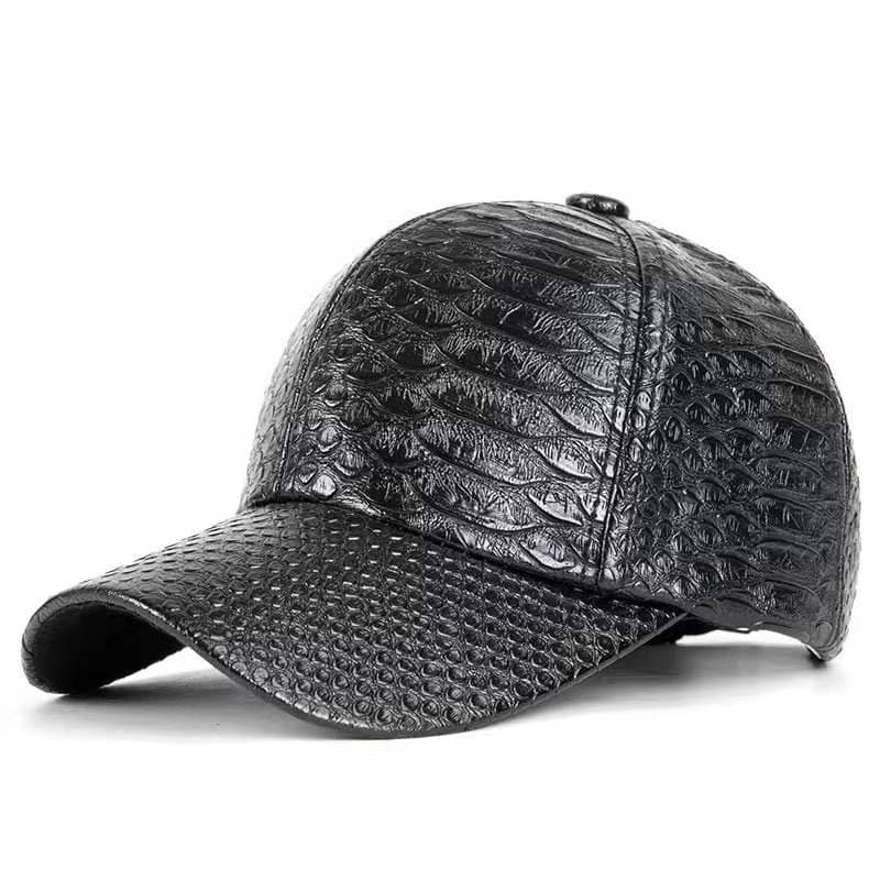 Snake Skin Leather Baseball Cap