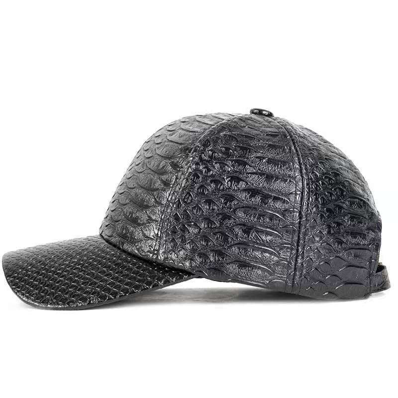 Snake Skin Leather Baseball Cap