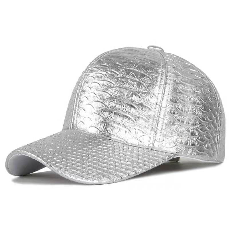 Snake Skin Leather Baseball Cap