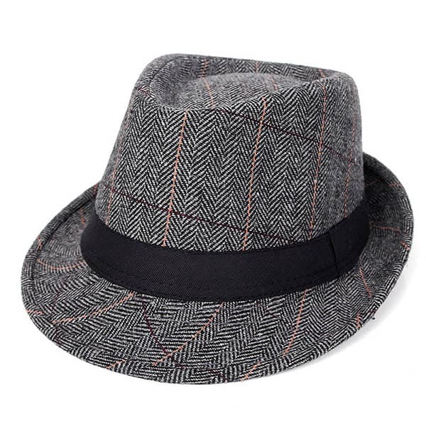 Walter Striped Herringbone Trilby Hat