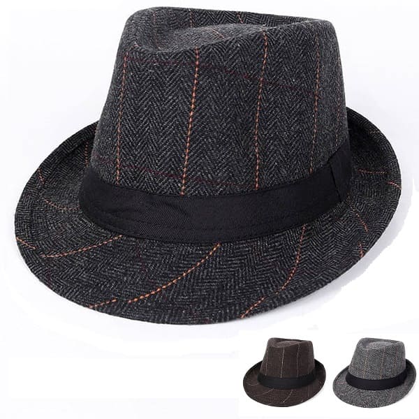 Walter Striped Herringbone Trilby Hat