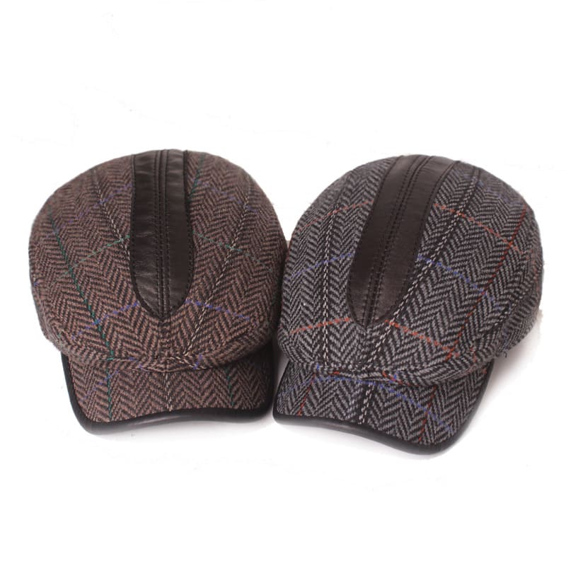 ivy-gatsby-cabbie-paddy-hat-ghelter-vintage-men-women-plaid-leather-herringbone