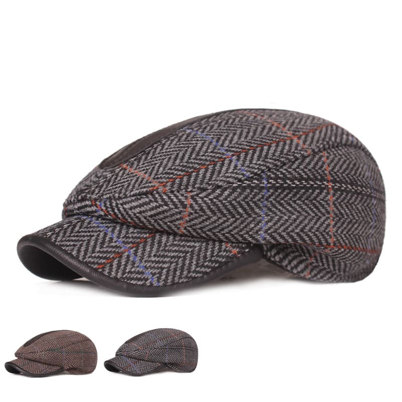 ivy-gatsby-cabbie-paddy-hat-ghelter-vintage-men-women-plaid-leather-herringbone