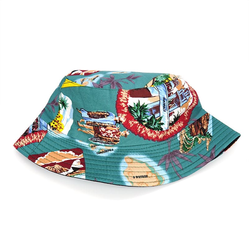 green-strip-cotton-fisherman-headwear