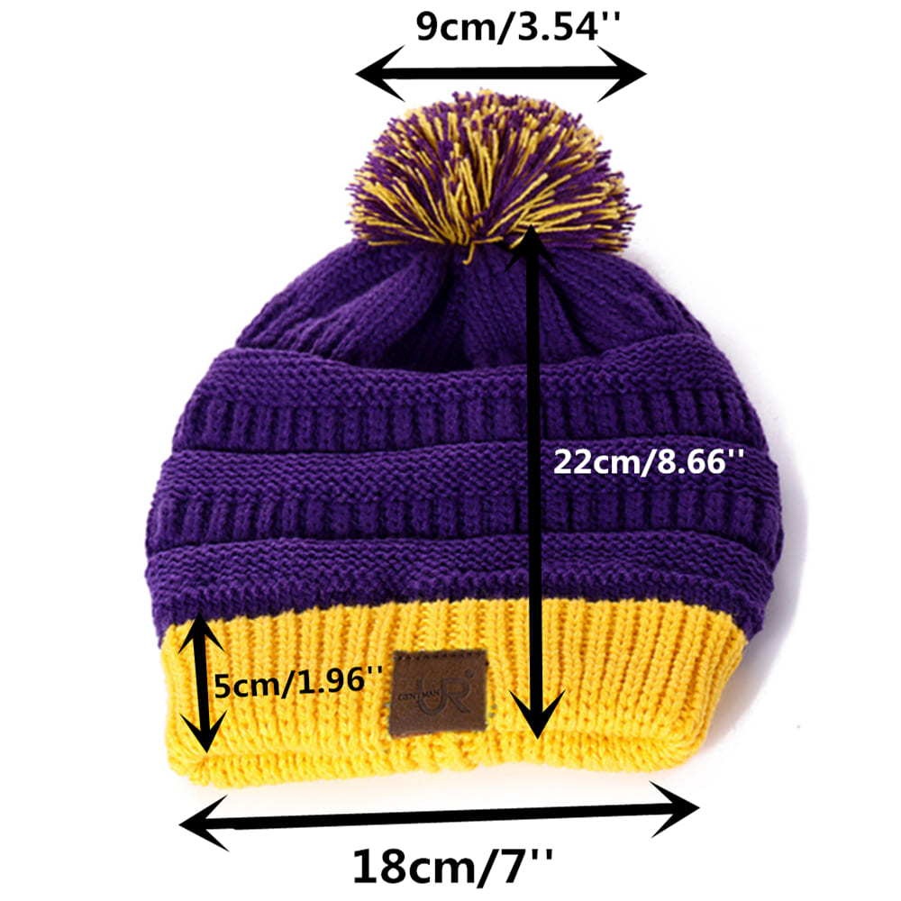 UR Bicolour Knitted Pompom Beanie