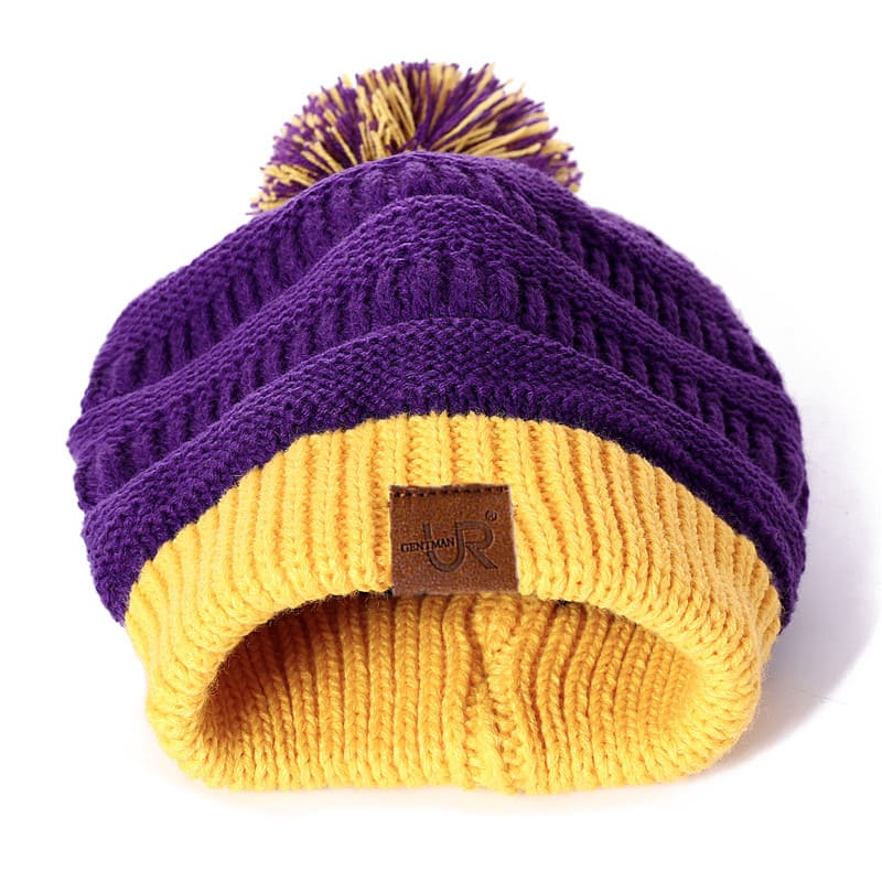 UR Bicolour Knitted Pompom Beanie