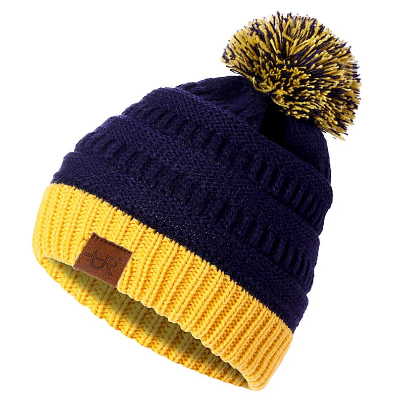 UR Bicolour Knitted Pompom Beanie