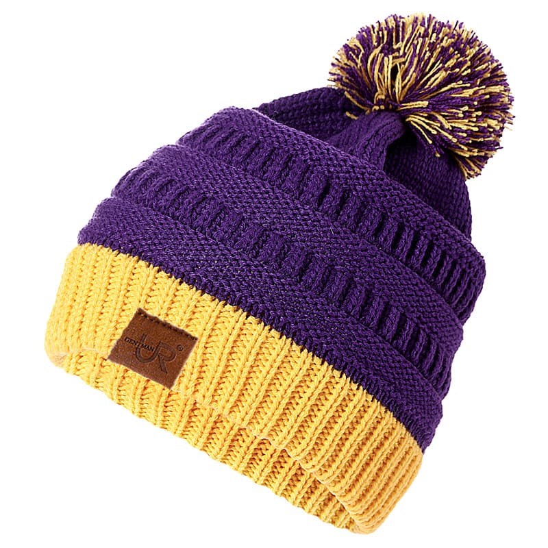 UR Bicolour Knitted Pompom Beanie