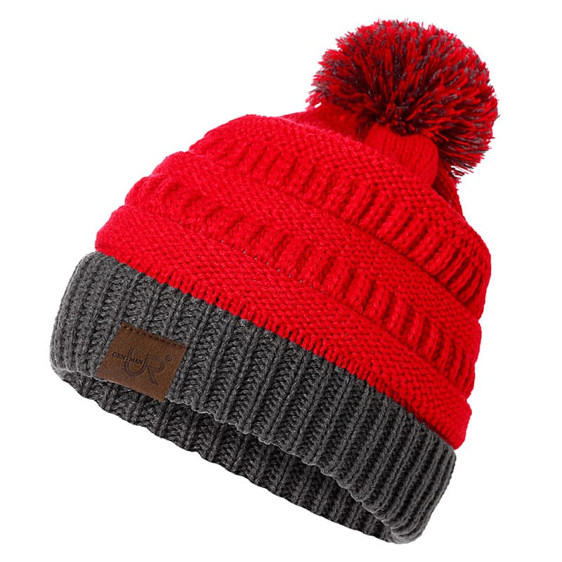 UR Bicolour Knitted Pompom Beanie