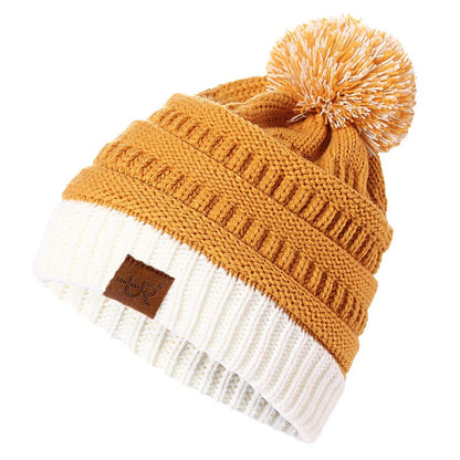 UR Bicolour Knitted Pompom Beanie