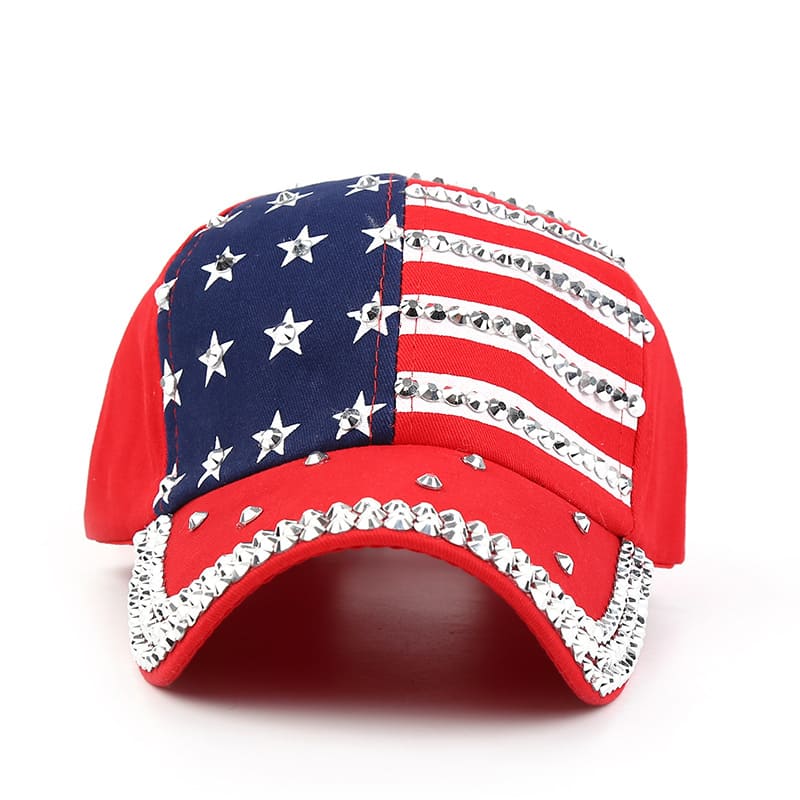 USA Flag Studded Baseball Cap