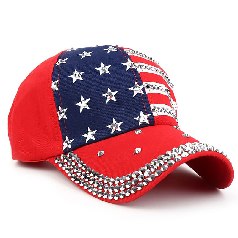 USA Flag Studded Baseball Cap