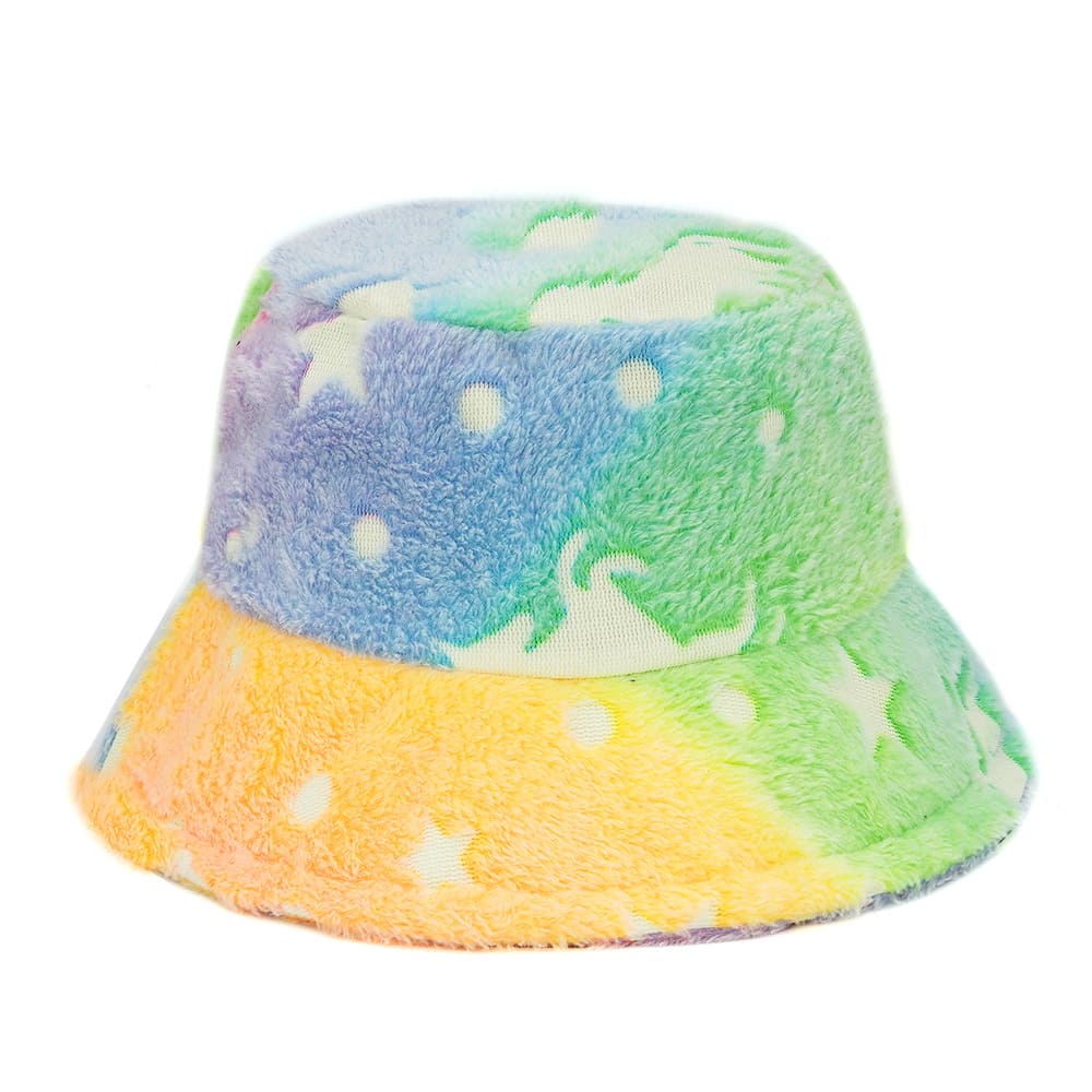 fairytale-rainbow-multicolor-fisherman-headwear-winter-cold-protection-furry