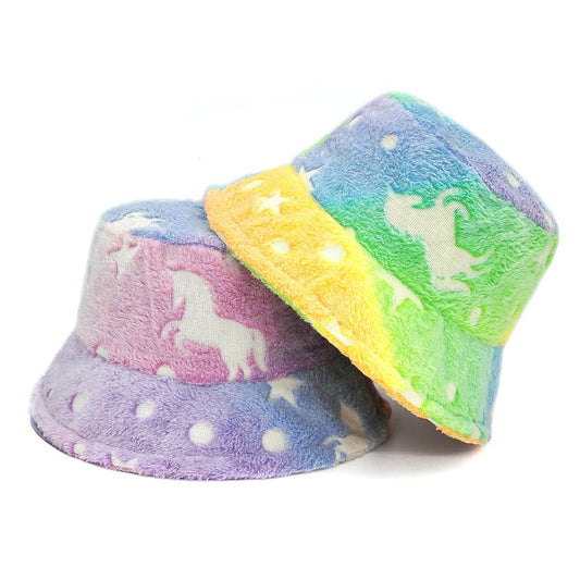 fairytale-rainbow-multicolor-fisherman-headwear-winter-cold-protection-furry