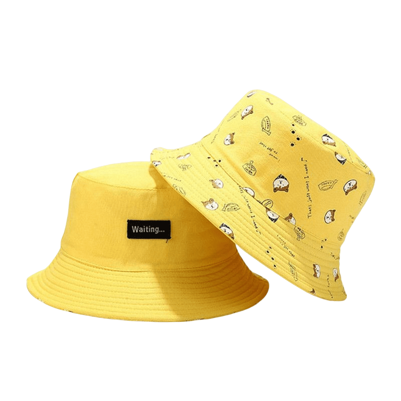 Waiting Doggie Reversible Bucket Hat