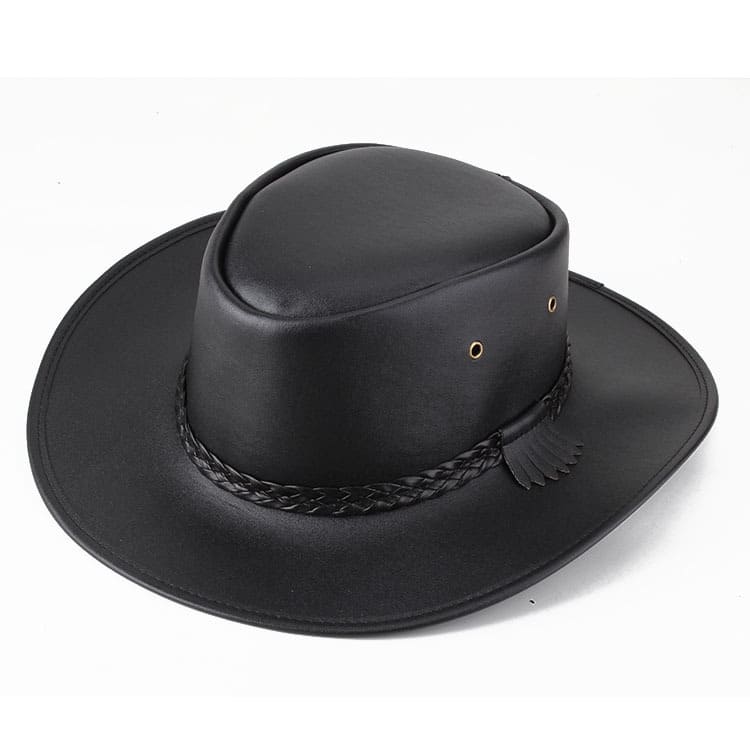 Western Cowboy Leather Porkpie Hat