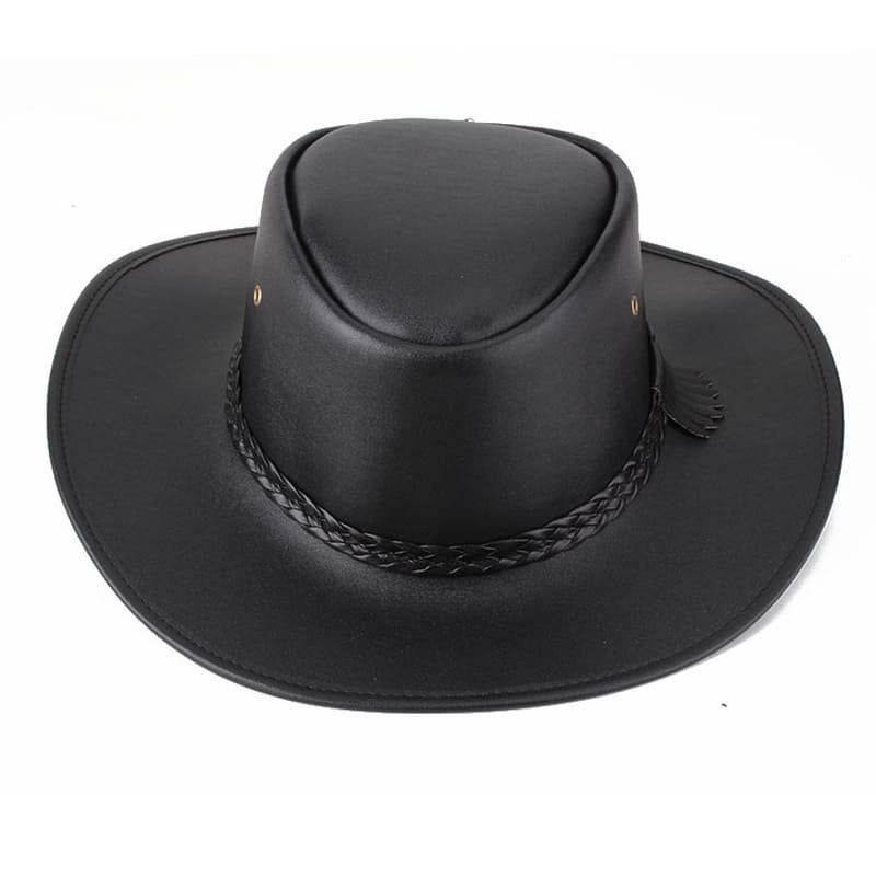 Western Cowboy Leather Porkpie Hat