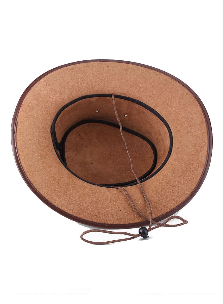 Western Cowboy Leather Porkpie Hat