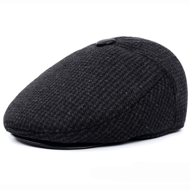 William Wool Earflaps Flat Cap