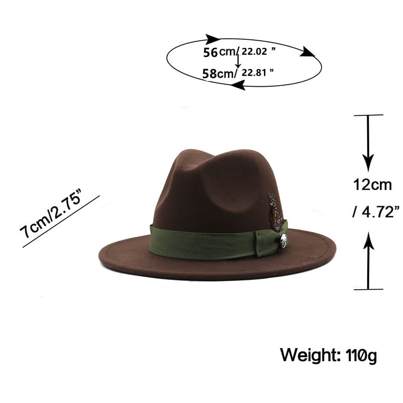 Wilson Feather Brown Fedora Hat