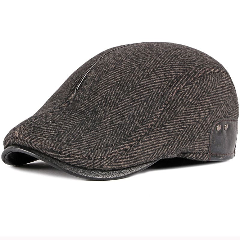 Winter Herringbone Earflaps Duckbill Cap