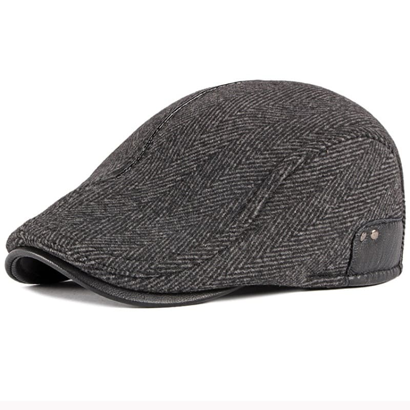 Winter Herringbone Earflaps Duckbill Cap