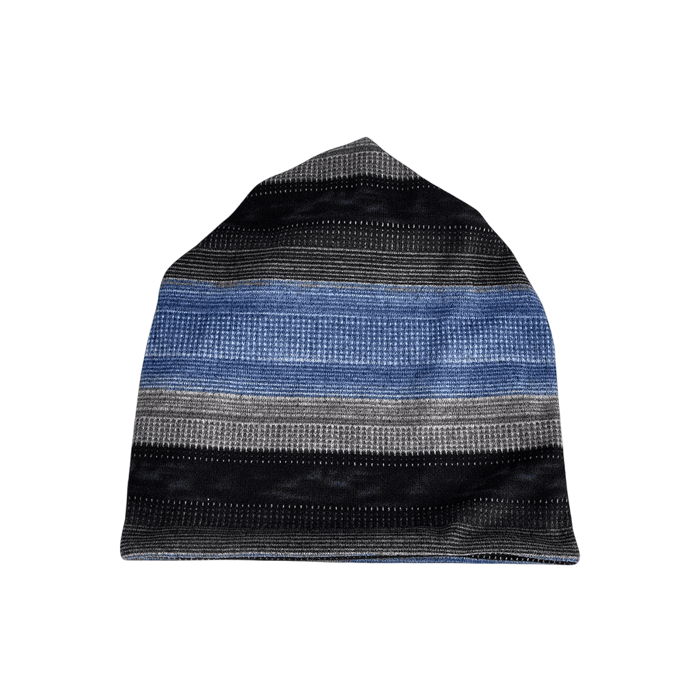 Winter Velvet Lining Striped Beanie