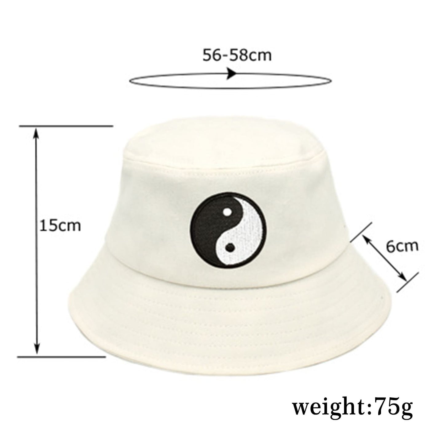 Yin Yang Cotton Bucket Hat